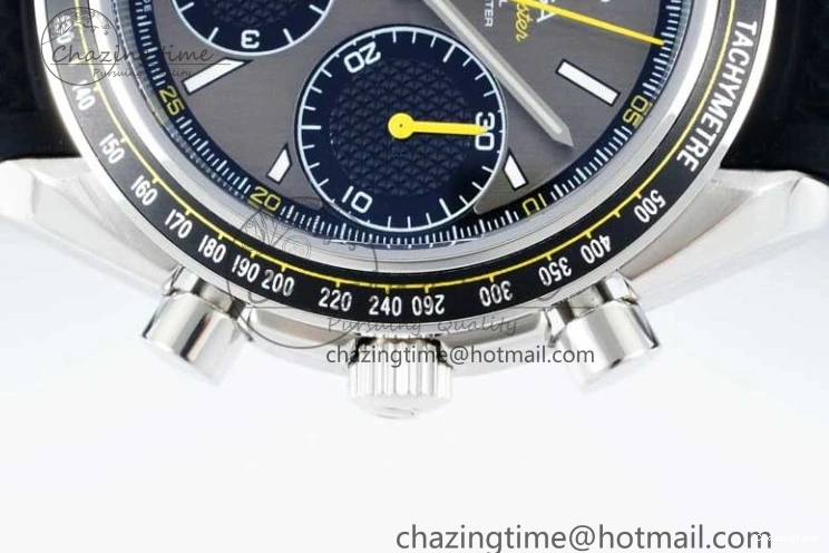 0314 ZipUp Speedmaster Racing Master SS HKF Best Edition Gray Black Dial on Black Rubber Strap A 7811